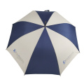 Customized advertising parasolpongee fabric white and blue  automatic straight umbrella for market